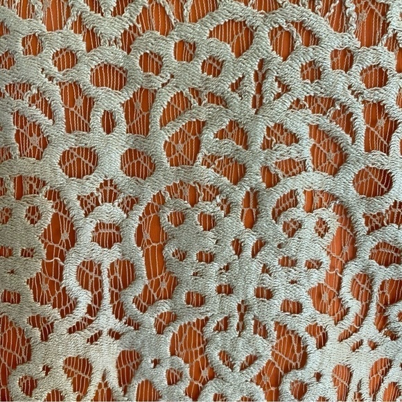 Robert Rodriguez Dress Women's Size 2 Orange Silk Crochet Lace Sleeveless $498 - Picture 5 of 10